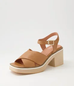 Cheap Midas Shoes Jeddie Tan Leather Sandals