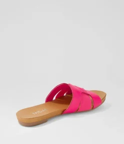 Flash Sale Midas Shoes Jeddles Hot Pink Leather Elastic Slides