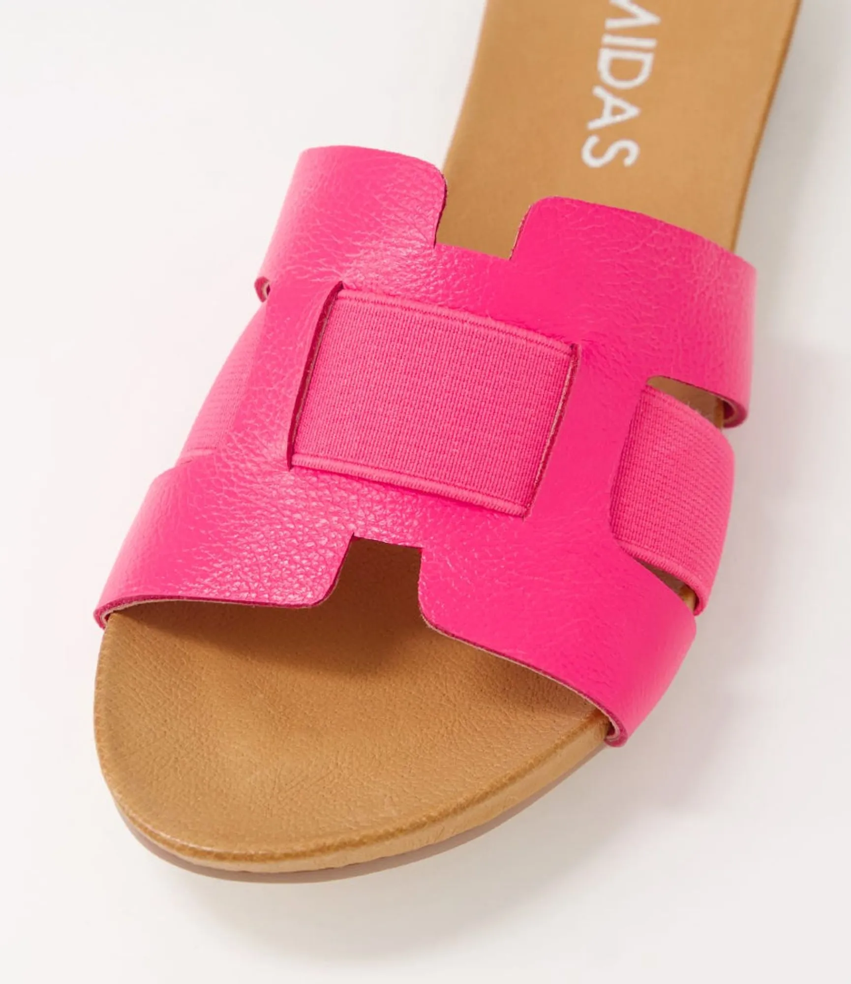 Flash Sale Midas Shoes Jeddles Hot Pink Leather Elastic Slides
