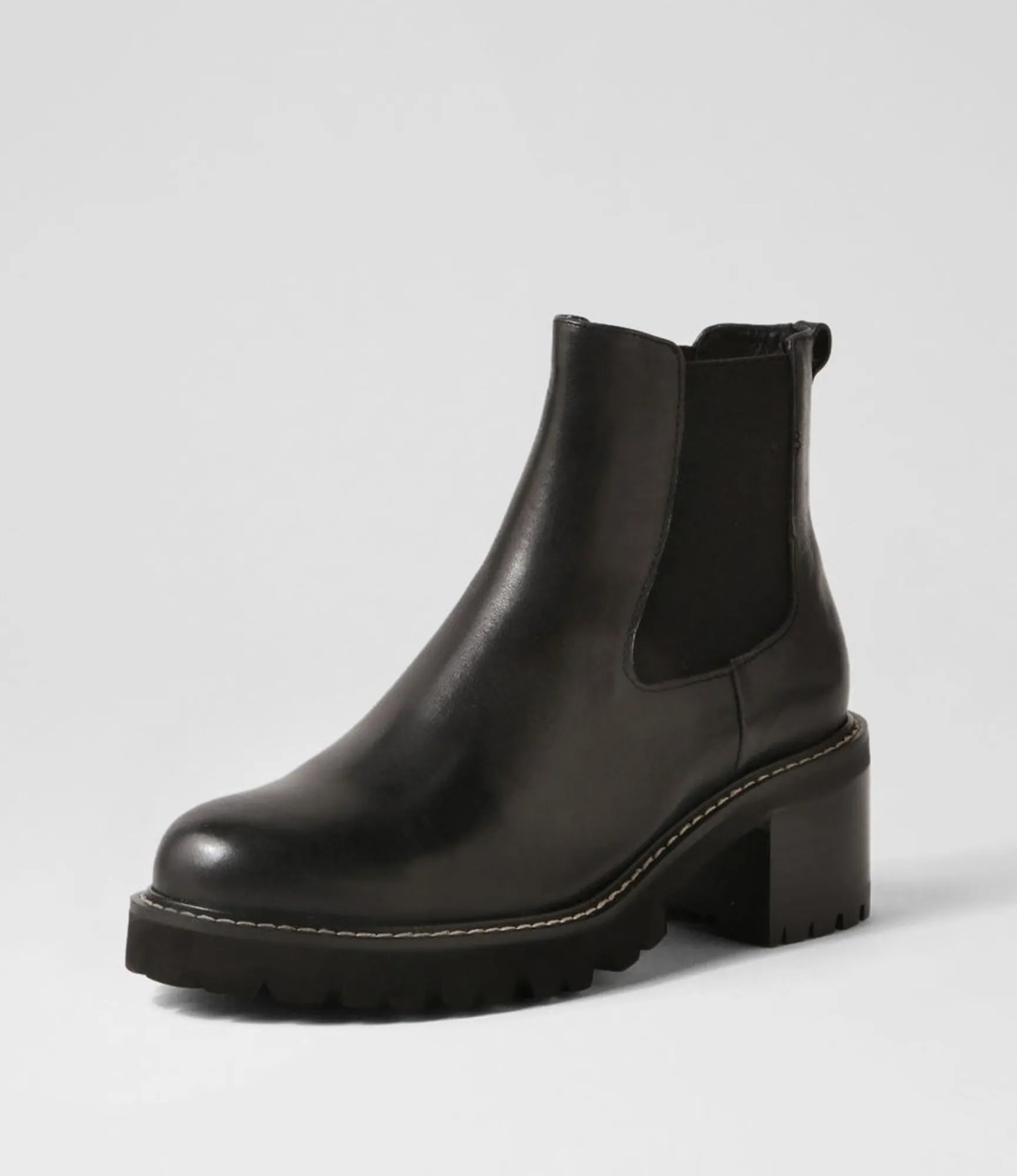 Hot Midas Shoes Jessies Black Leather Elastic Chelsea Boots