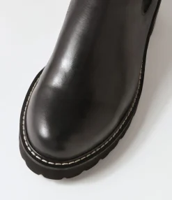 Hot Midas Shoes Jessies Black Leather Elastic Chelsea Boots