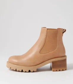 Sale Midas Shoes Jessies Cappuccino Leather Elastic Chelsea Boots