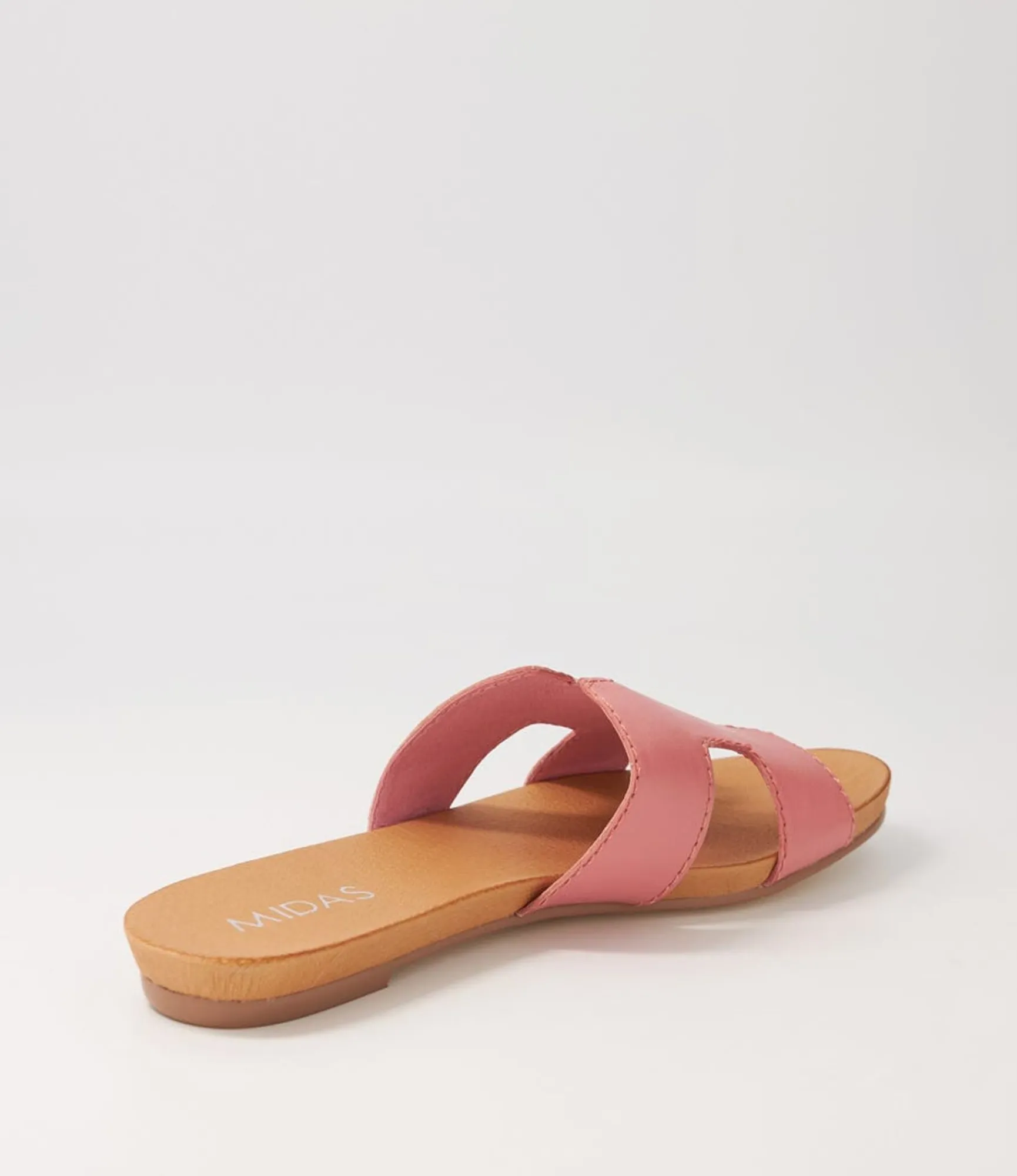 Hot Midas Shoes Jevon Pretty Pink Leather Slides