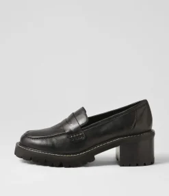 Hot Midas Shoes Jinner Black Leather Heels