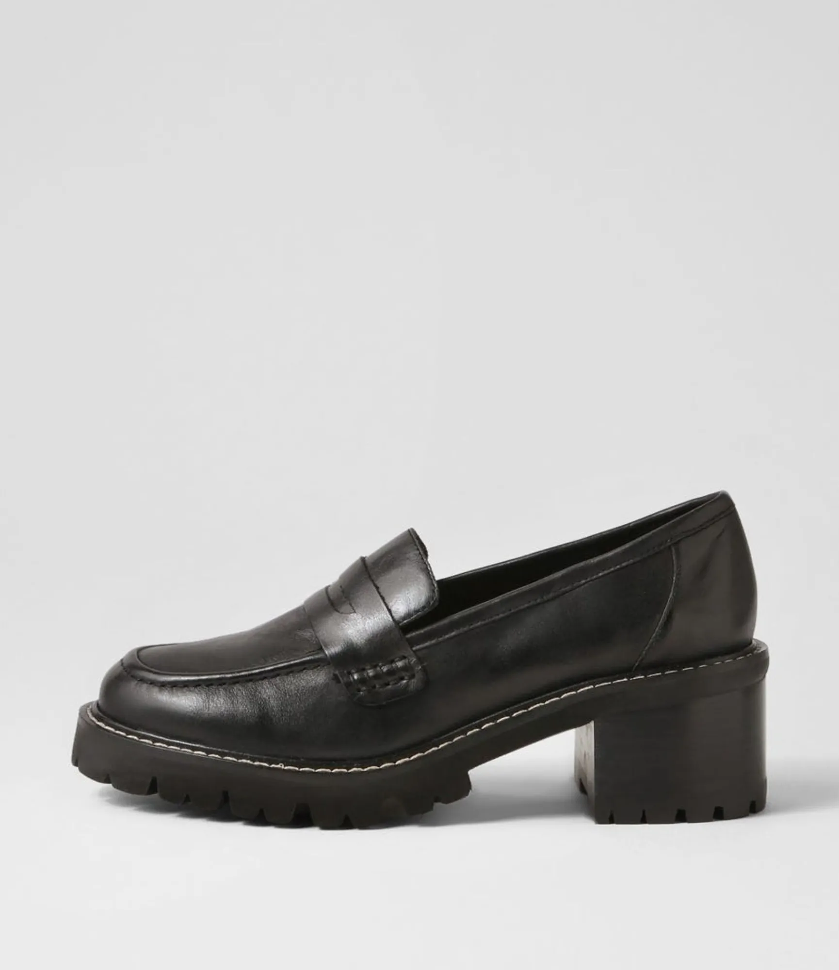 Hot Midas Shoes Jinner Black Leather Heels