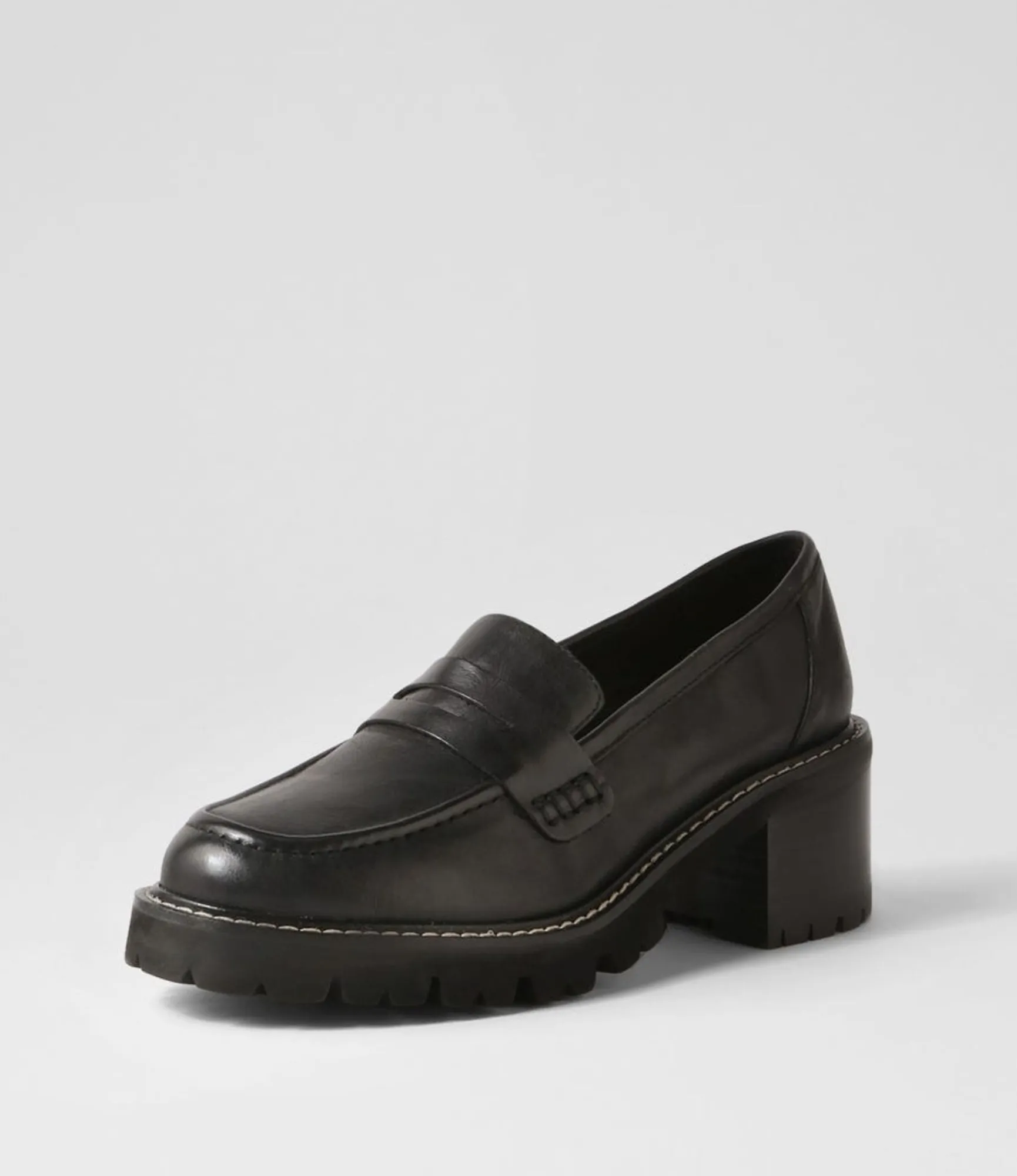 Hot Midas Shoes Jinner Black Leather Heels