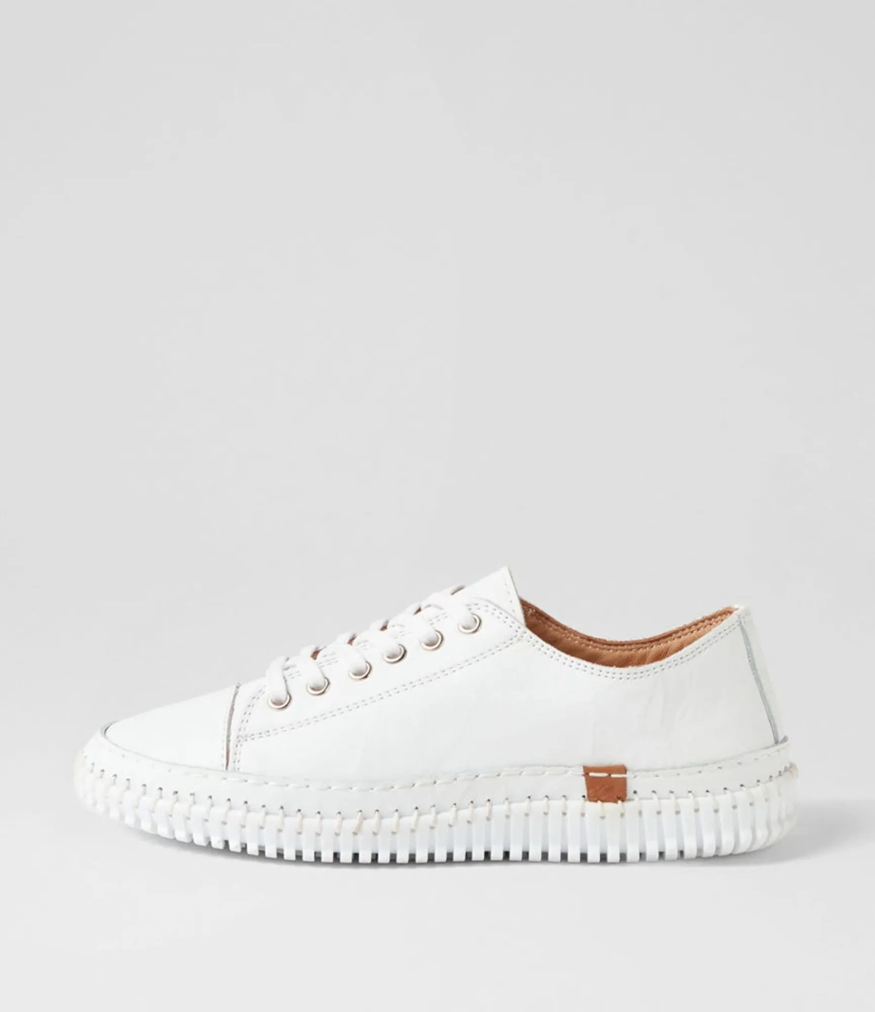 Hot Midas Shoes Jittery White Leather Sneakers