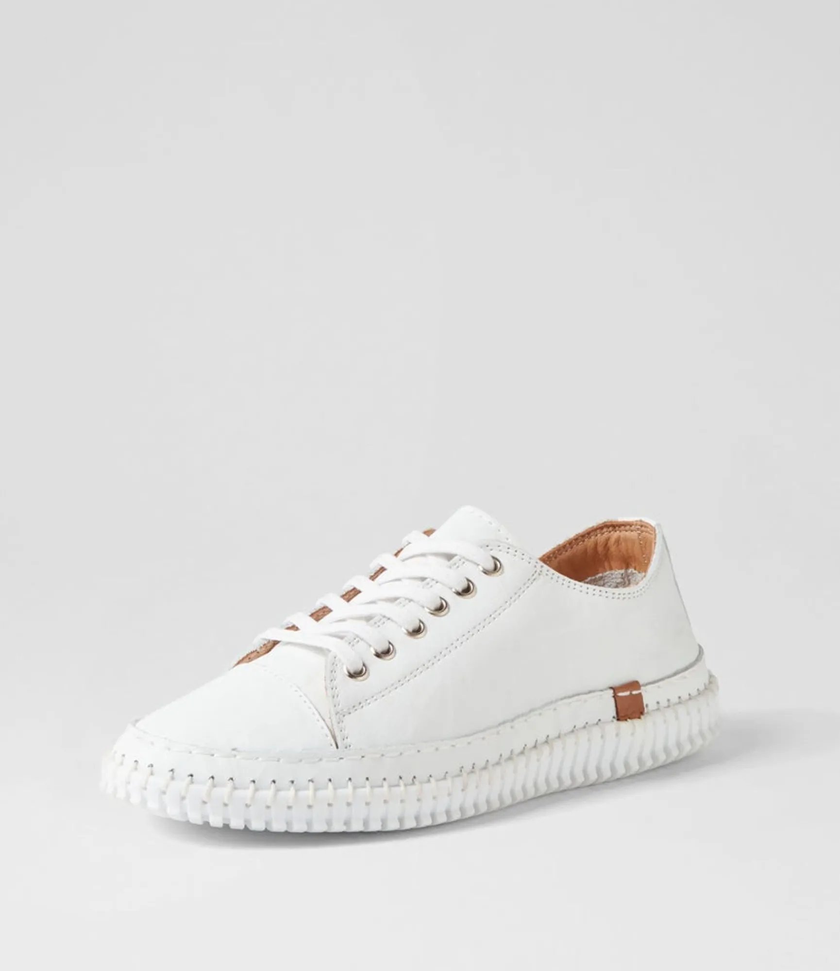 Hot Midas Shoes Jittery White Leather Sneakers