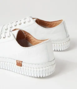 Hot Midas Shoes Jittery White Leather Sneakers