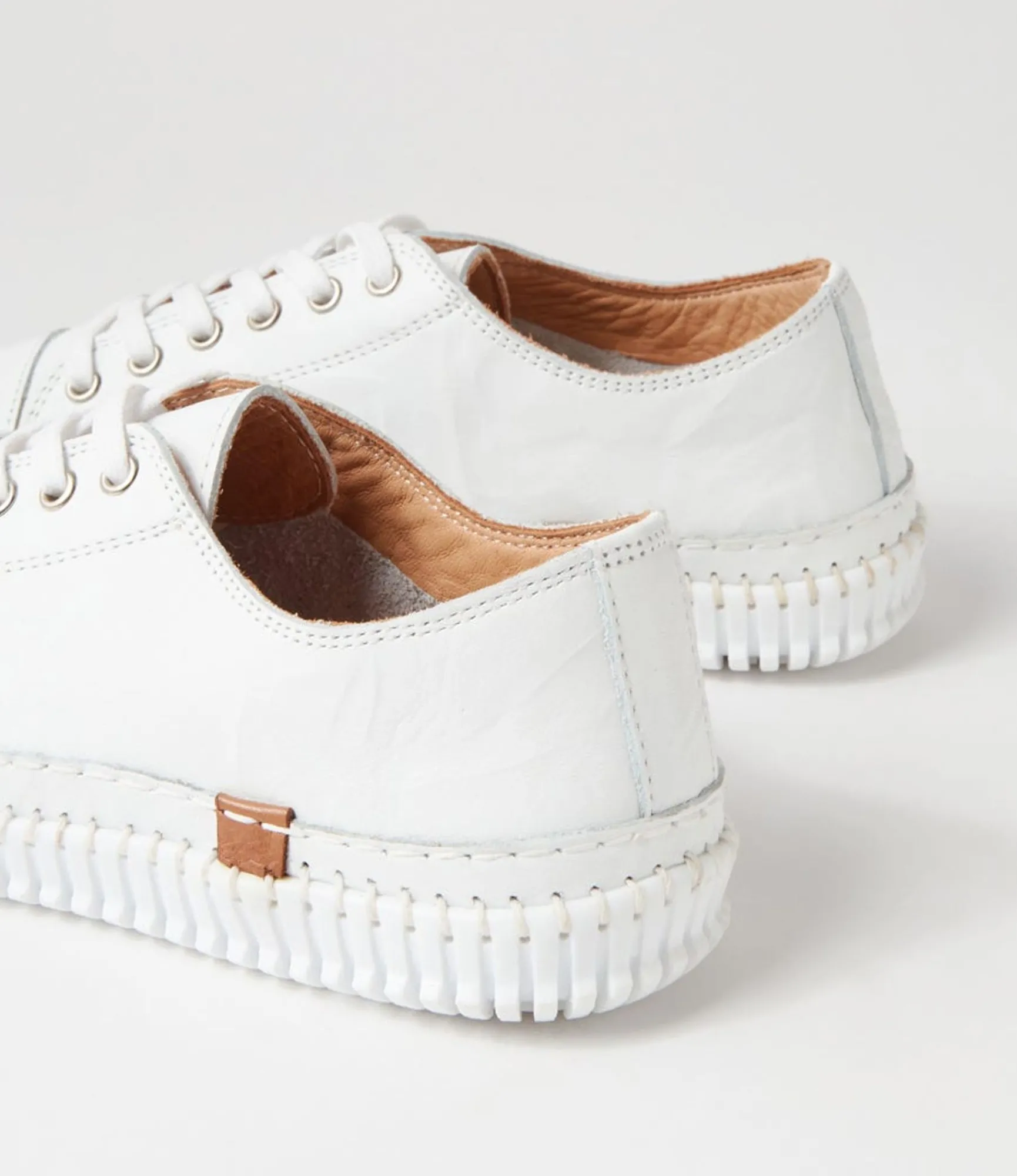 Hot Midas Shoes Jittery White Leather Sneakers