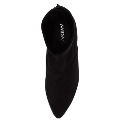 Clearance Midas Shoes Jollie Black Microsuede Ankle Boots