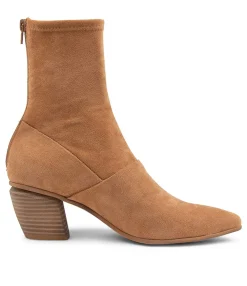 Cheap Midas Shoes Jollie Camel Microsuede Ankle Boots