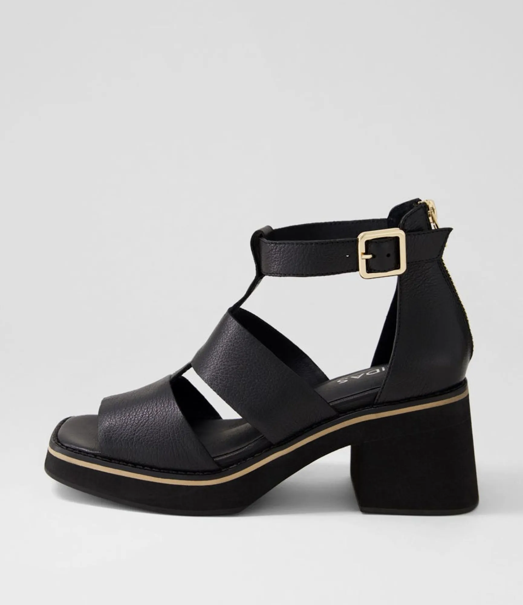 Shop Midas Shoes Jonson Black Leather Sandals