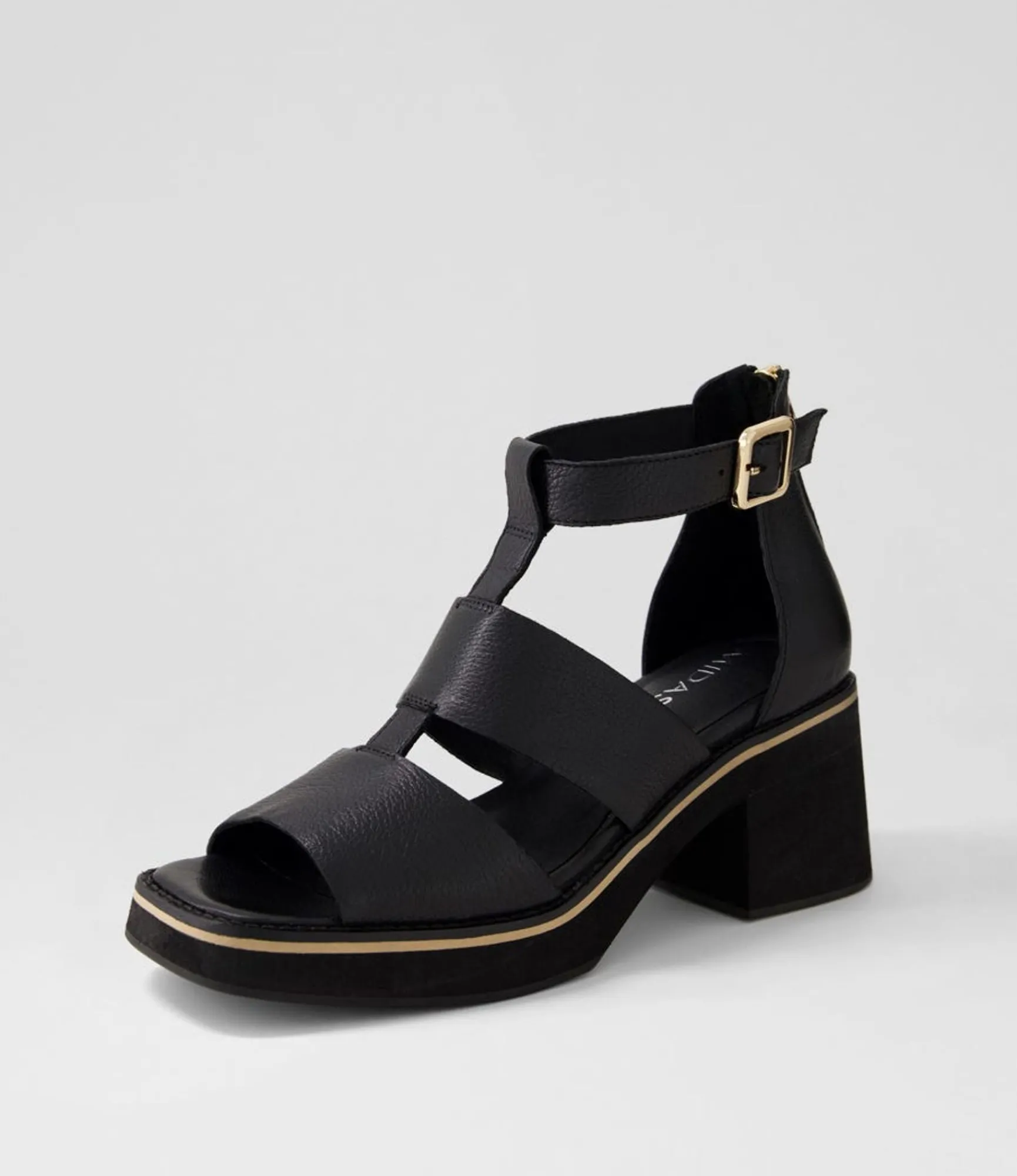 Shop Midas Shoes Jonson Black Leather Sandals