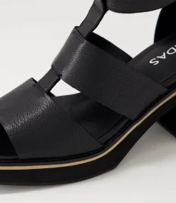 Shop Midas Shoes Jonson Black Leather Sandals