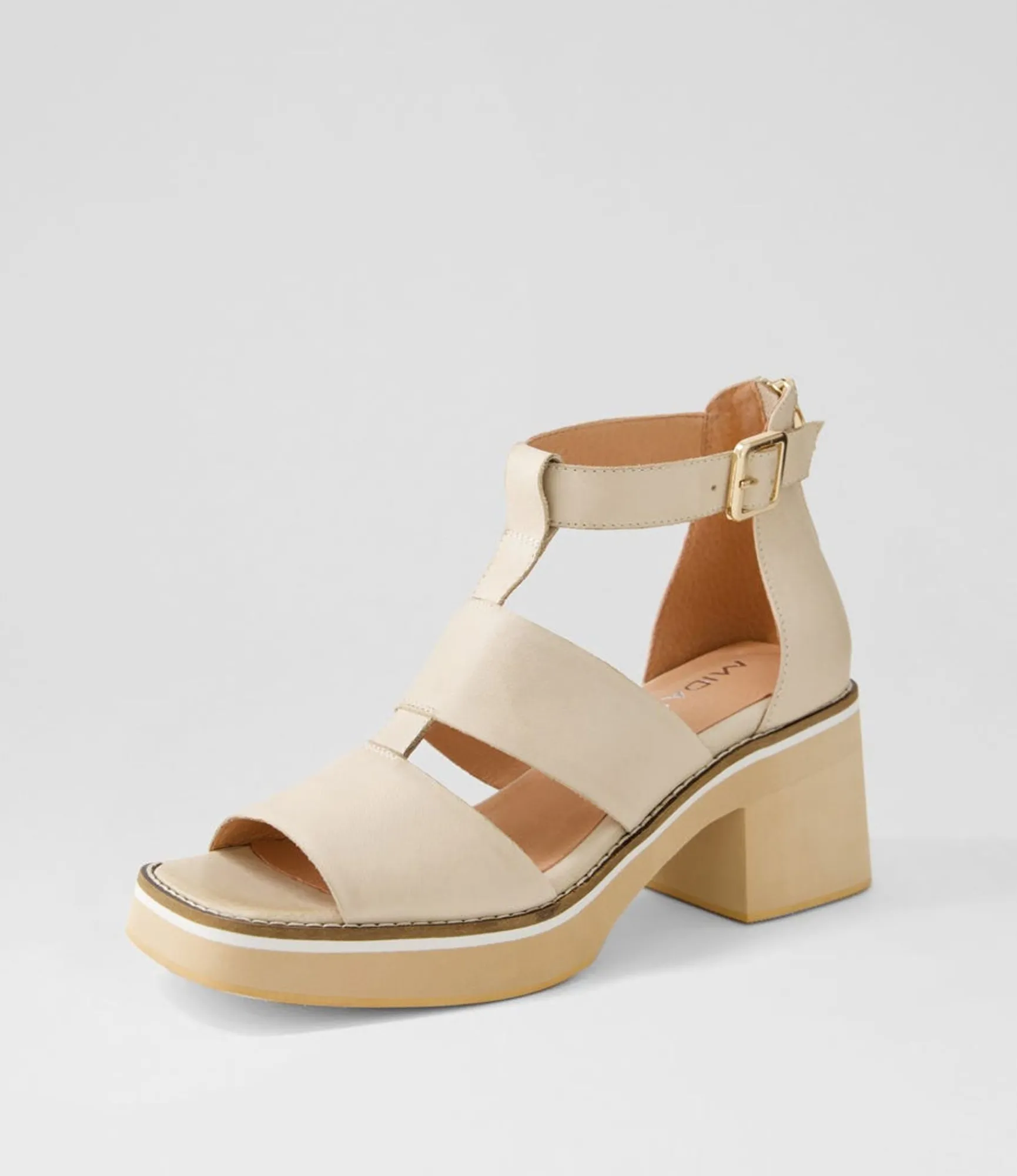 Online Midas Shoes Jonson Vanilla Leather Sandals