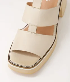 Online Midas Shoes Jonson Vanilla Leather Sandals