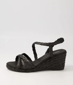 New Midas Shoes Jordie Black Woven Espadrilles