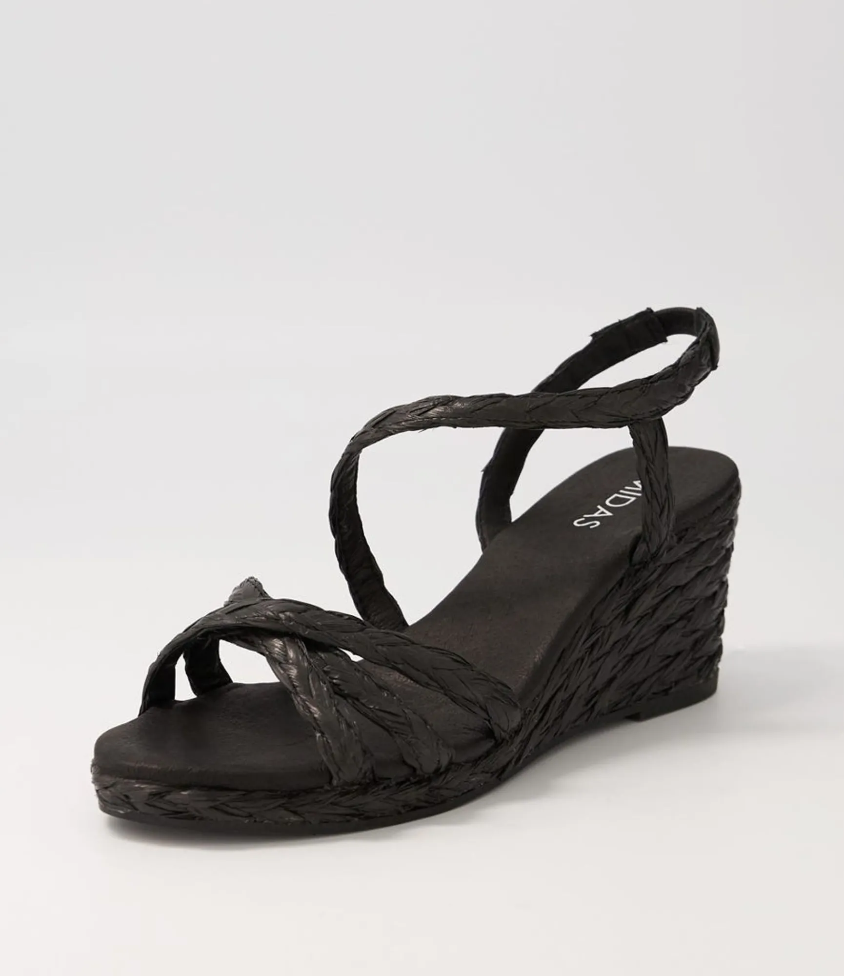New Midas Shoes Jordie Black Woven Espadrilles