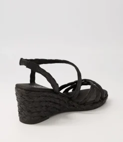 New Midas Shoes Jordie Black Woven Espadrilles