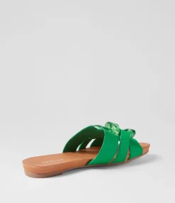 Best Midas Shoes Jovis Bright Emerald Leather Slides