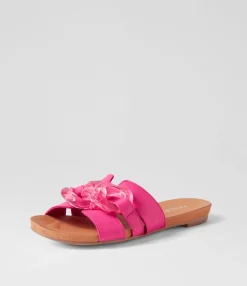 Fashion Midas Shoes Jovis Fuchsia Leather Slides