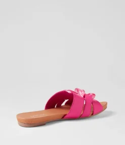 Fashion Midas Shoes Jovis Fuchsia Leather Slides