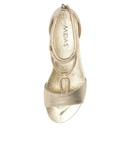 Cheap Midas Shoes Juno Pale Gold Leather