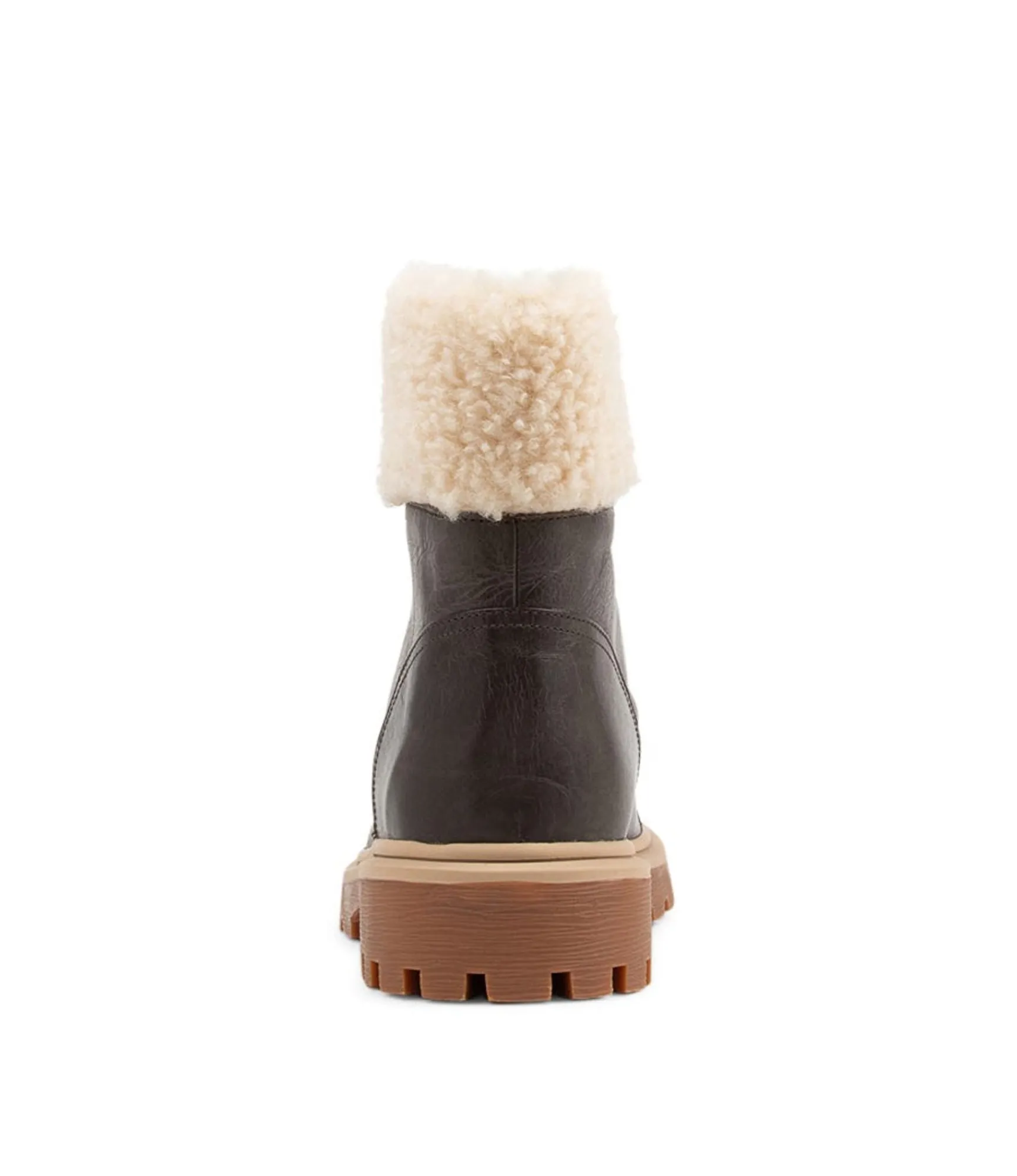 Clearance Midas Shoes Kalaxy Choc Sand Fur Rugged Leather Ankle Boots
