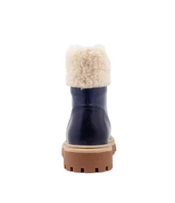 New Midas Shoes Kalaxy Sapphire Leather Sand Fur Ankle Boots