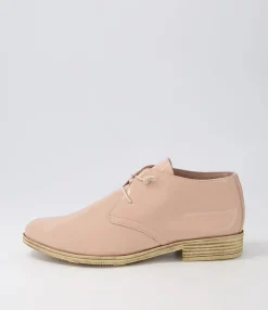 Online Midas Shoes Karah Nude Patent Leather Lace Up Flats