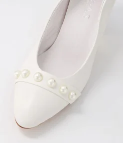 New Midas Shoes Keauty White Leather Heels