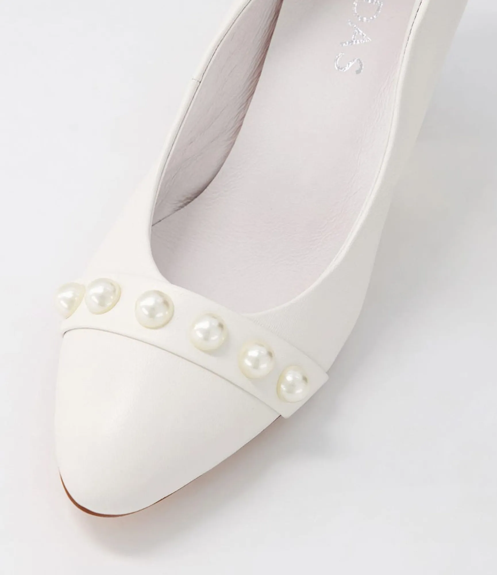 New Midas Shoes Keauty White Leather Heels