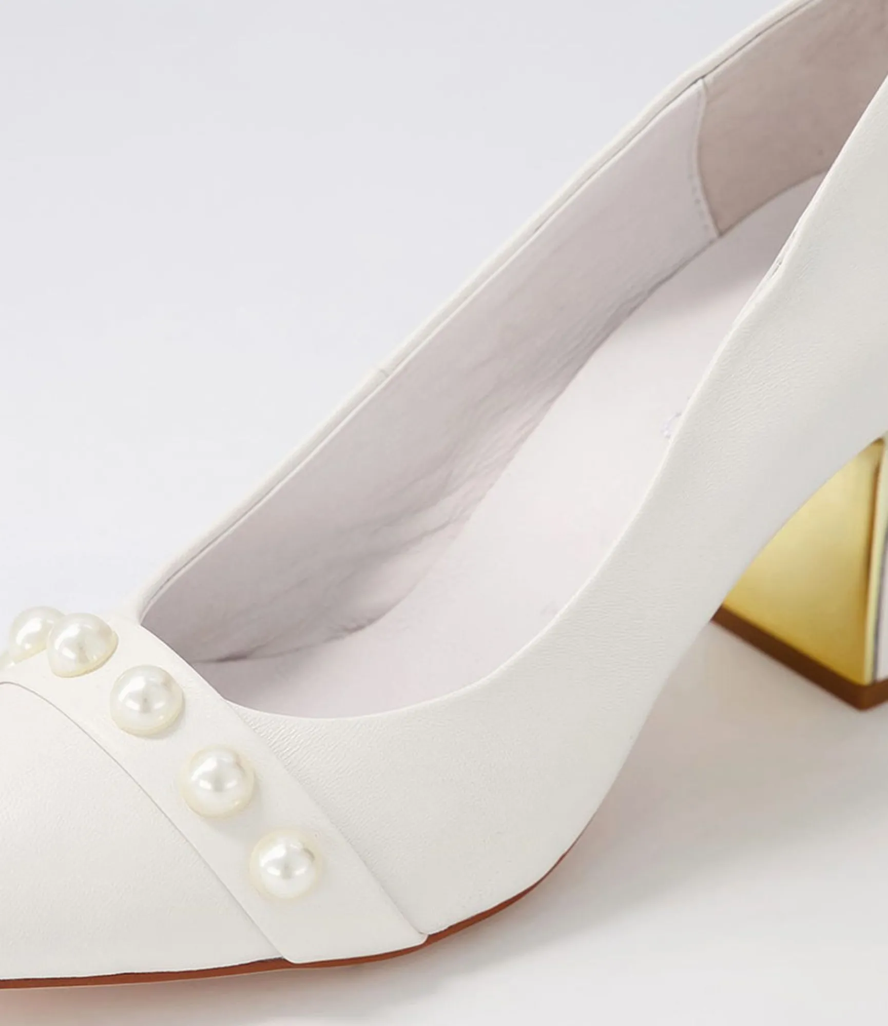 New Midas Shoes Keauty White Leather Heels