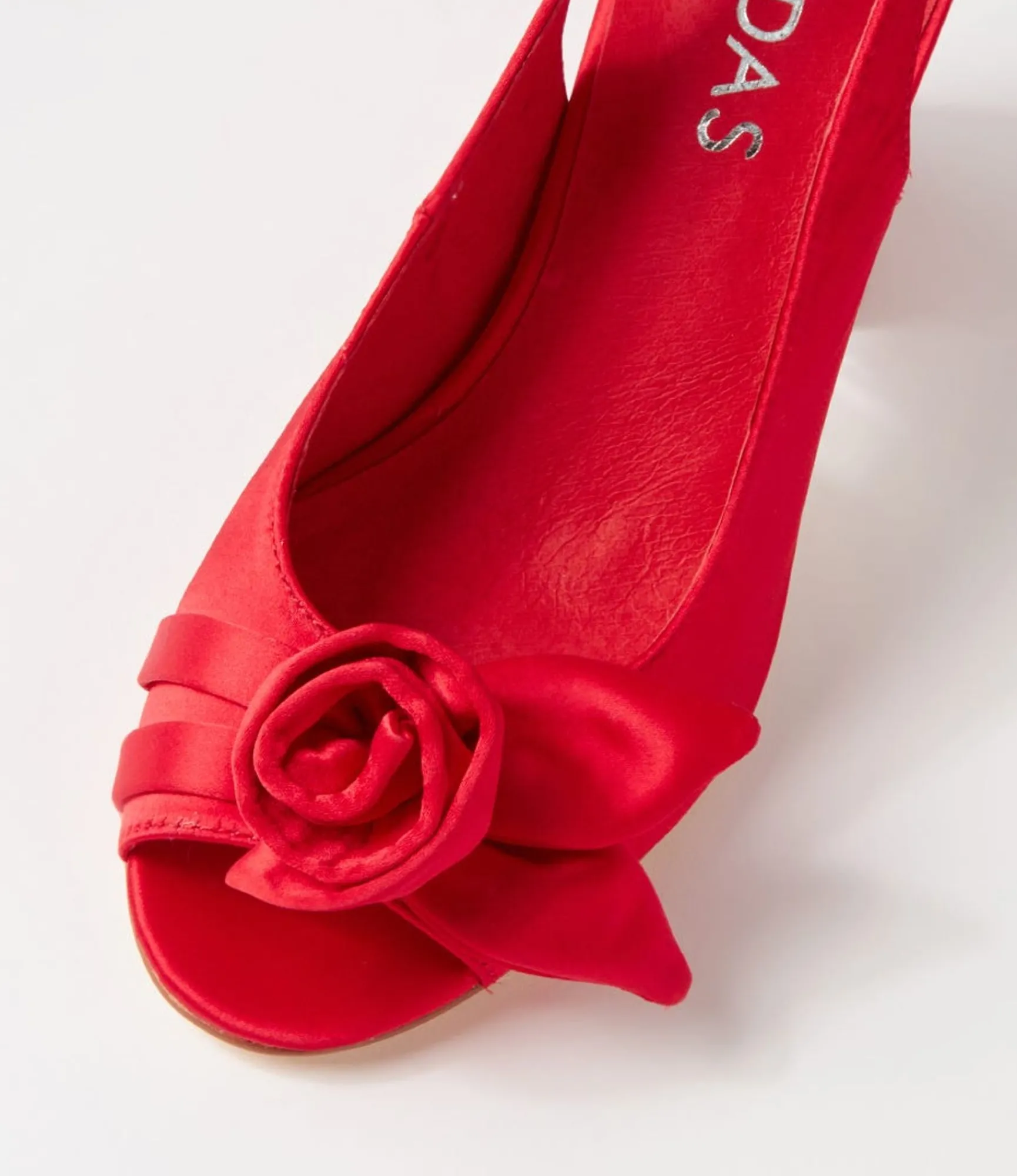 Online Midas Shoes Keke Red Satin Sandals