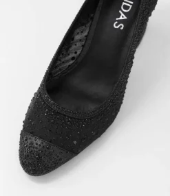 Sale Midas Shoes Kennies Black Shimmer Leather Mesh Heels