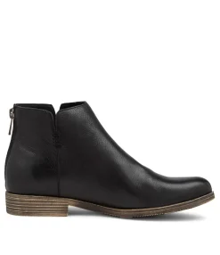 Discount Midas Shoes Kippy Black Leather Ankle Boots