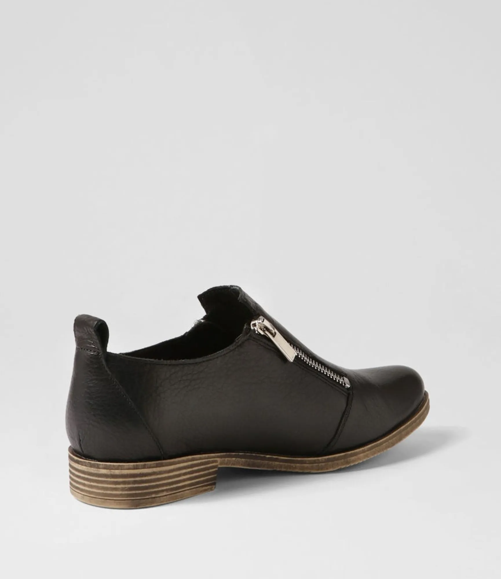Discount Midas Shoes Koller Black Leather Flat Shoes