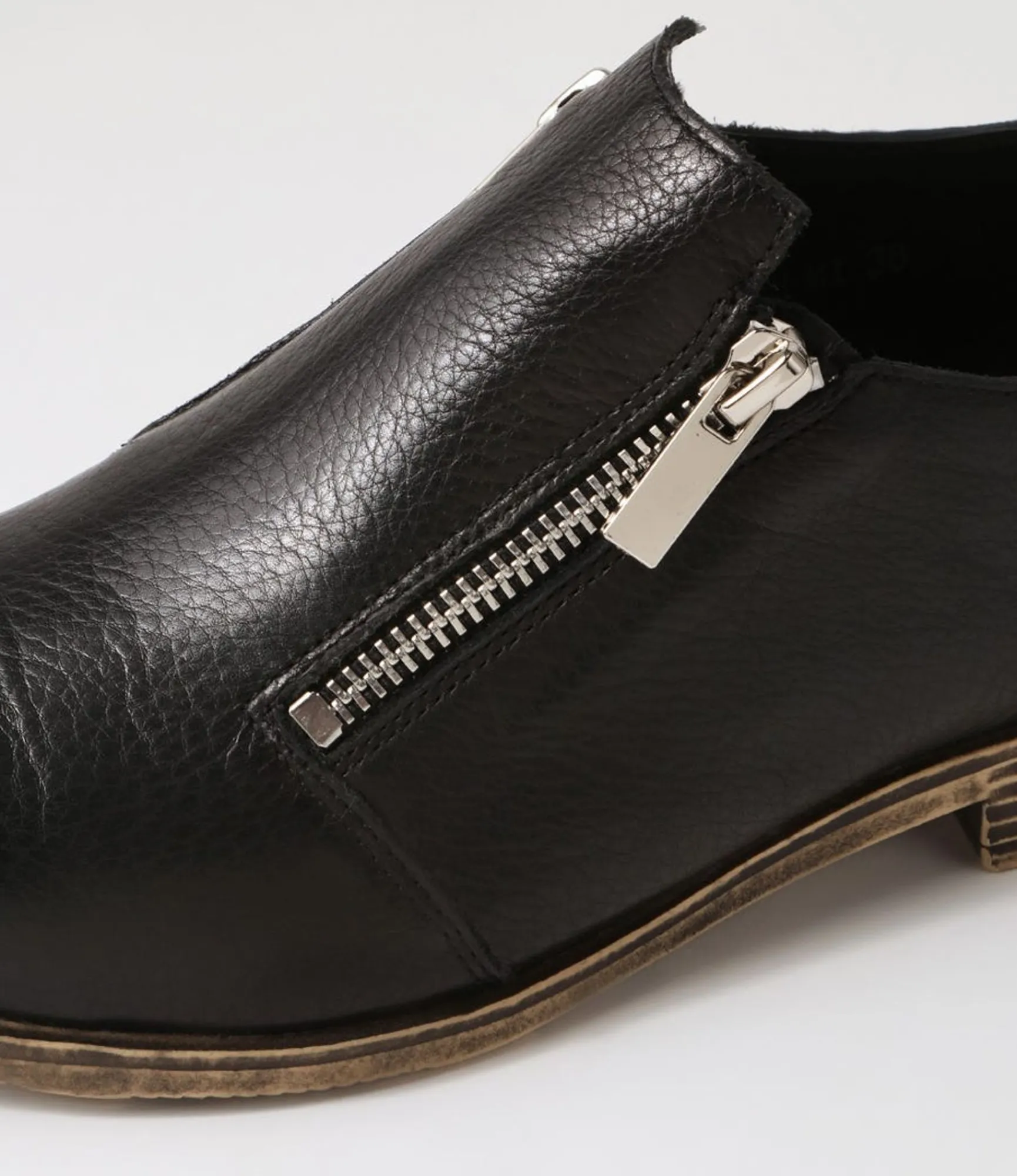 Discount Midas Shoes Koller Black Leather Flat Shoes