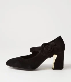 Shop Midas Shoes Kramer Black Suede Mary Jane Heels