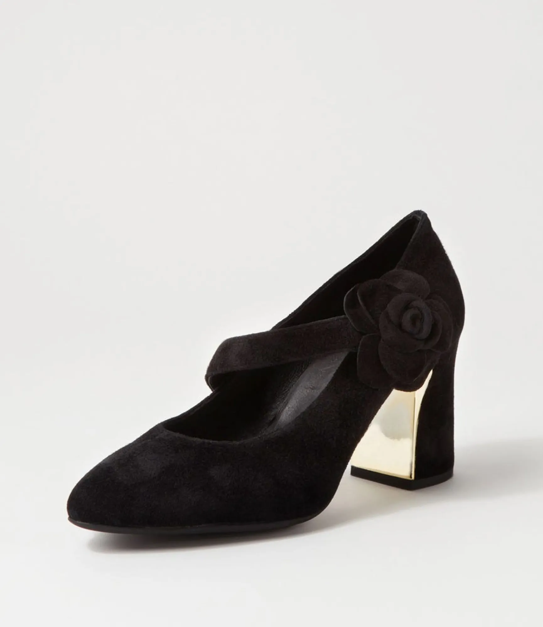 Shop Midas Shoes Kramer Black Suede Mary Jane Heels