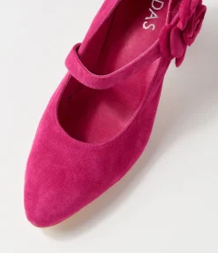 Store Midas Shoes Kramer Fuchsia Suede Mary Jane Heels