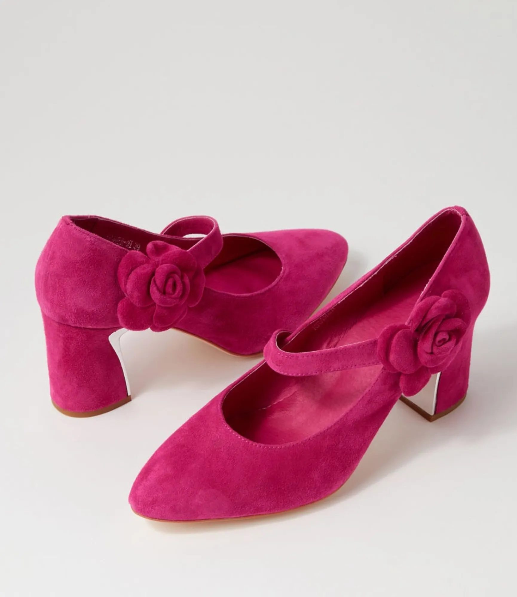 Store Midas Shoes Kramer Fuchsia Suede Mary Jane Heels