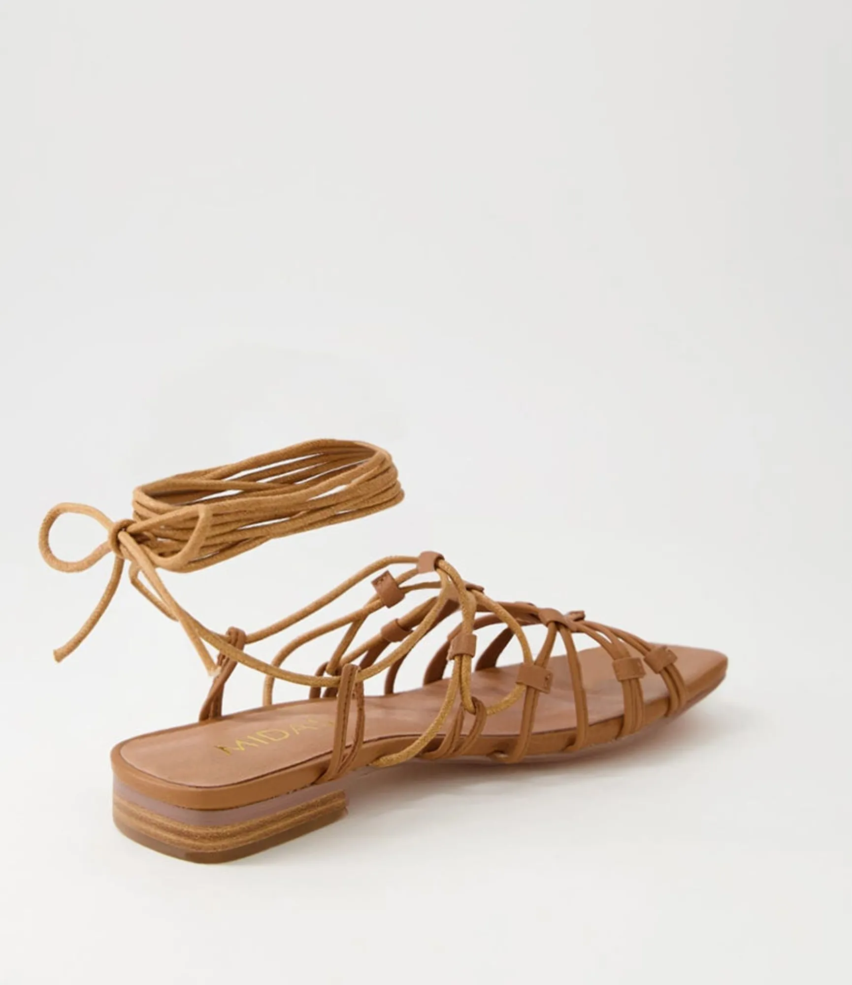 Clearance Midas Shoes Kylar Dark Tan Leather Sandals