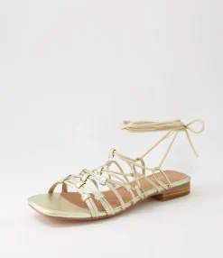 Flash Sale Midas Shoes Kylar Pale Gold Leather Sandals