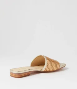 Discount Midas Shoes Kyli Gold Metal Leather Slides