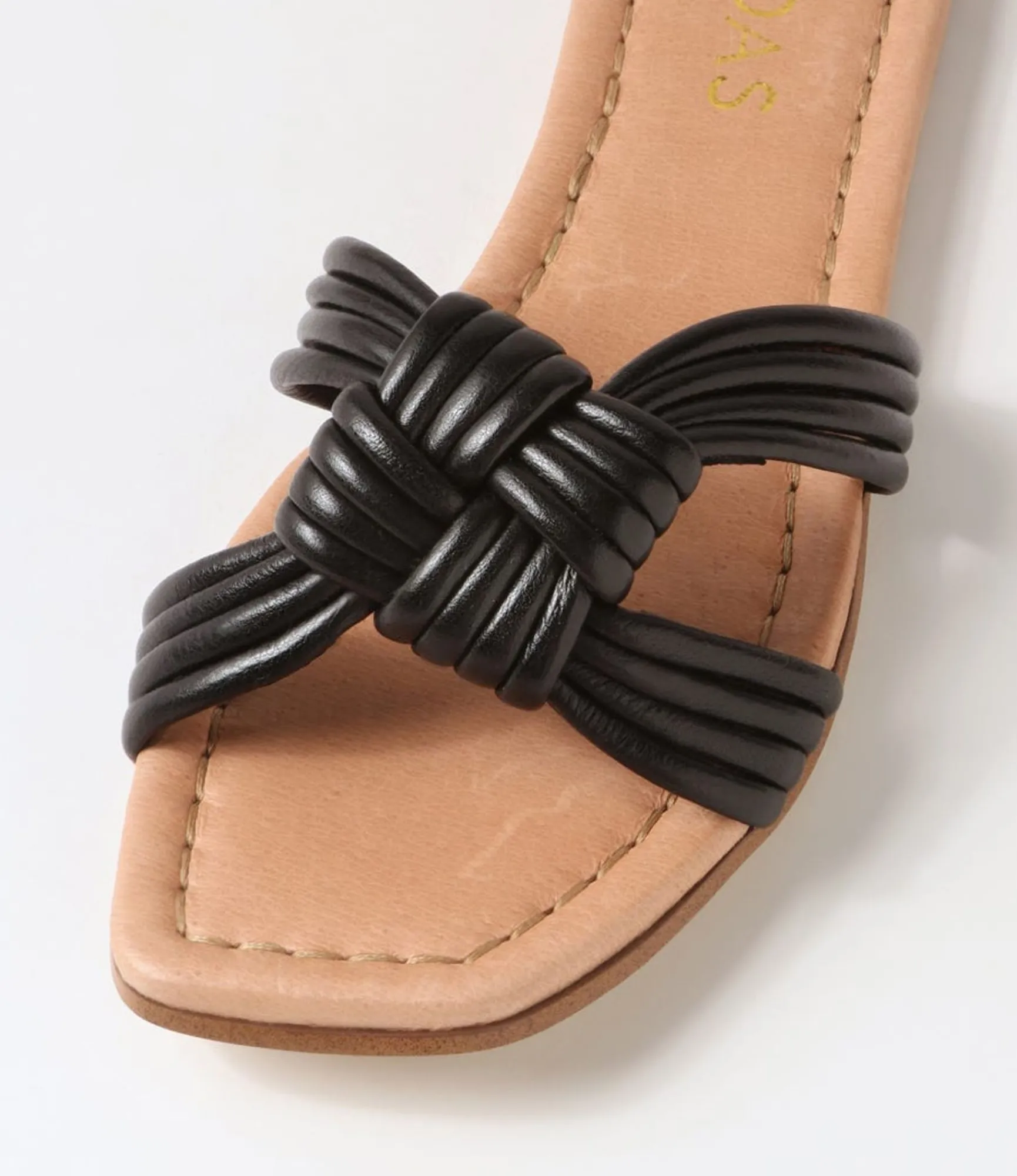 Best Midas Shoes Lacidy Black Leather Slides