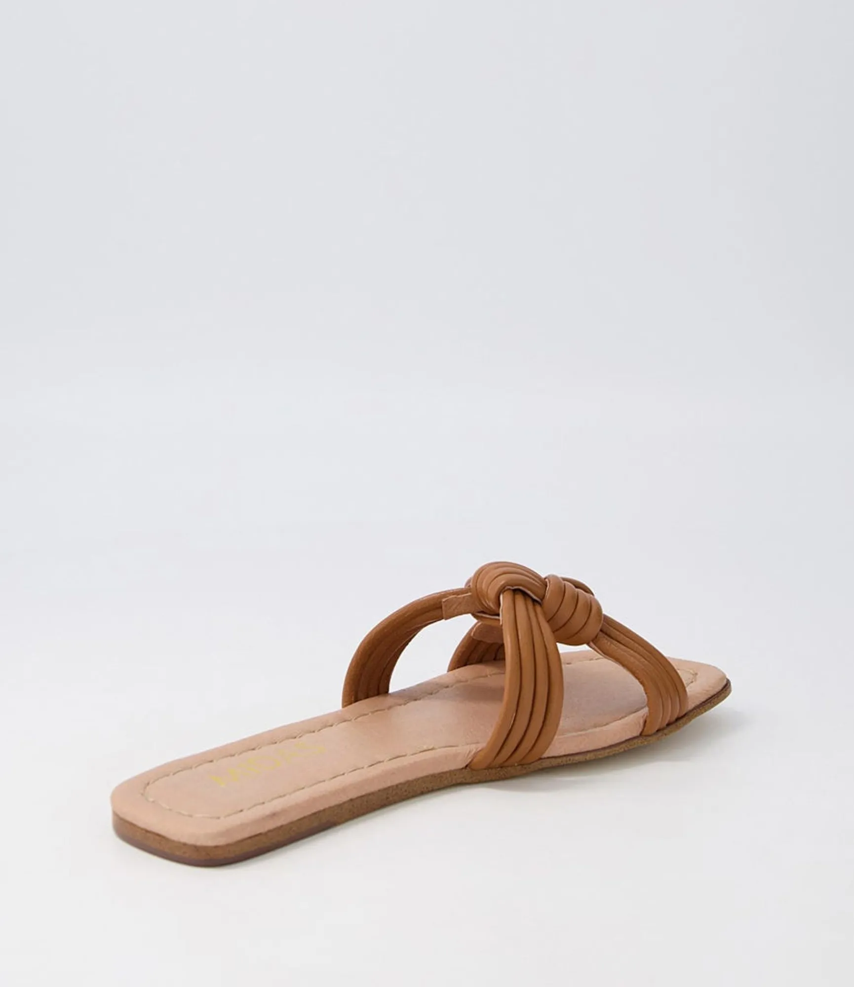 Online Midas Shoes Lacidy Dark Tan Leather Slides