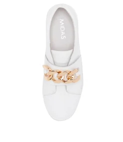 Fashion Midas Shoes Laia White Leather Sneakers Ws