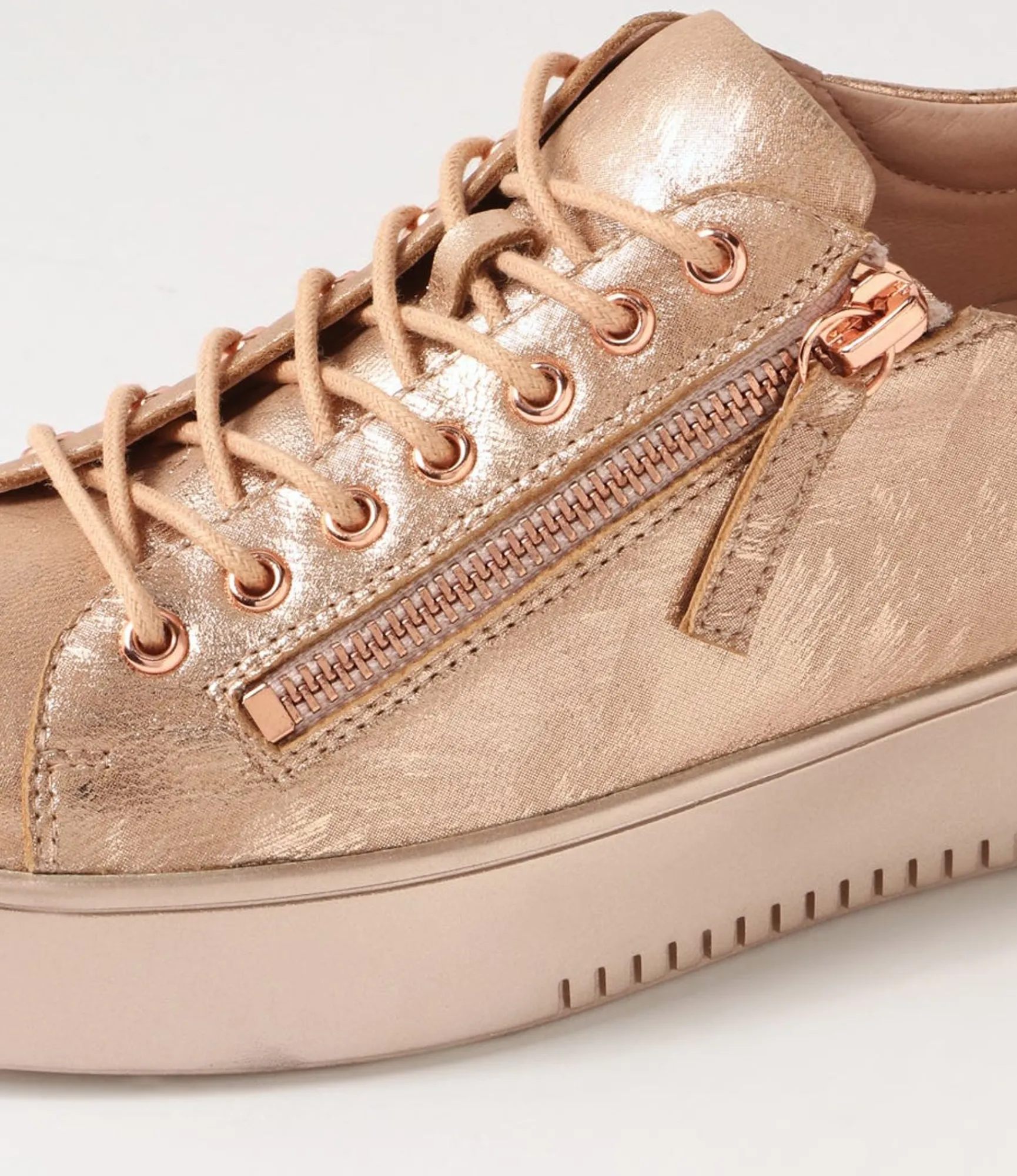 New Midas Shoes Laiken Rose Gold Scratch Pink Leather Sneakers